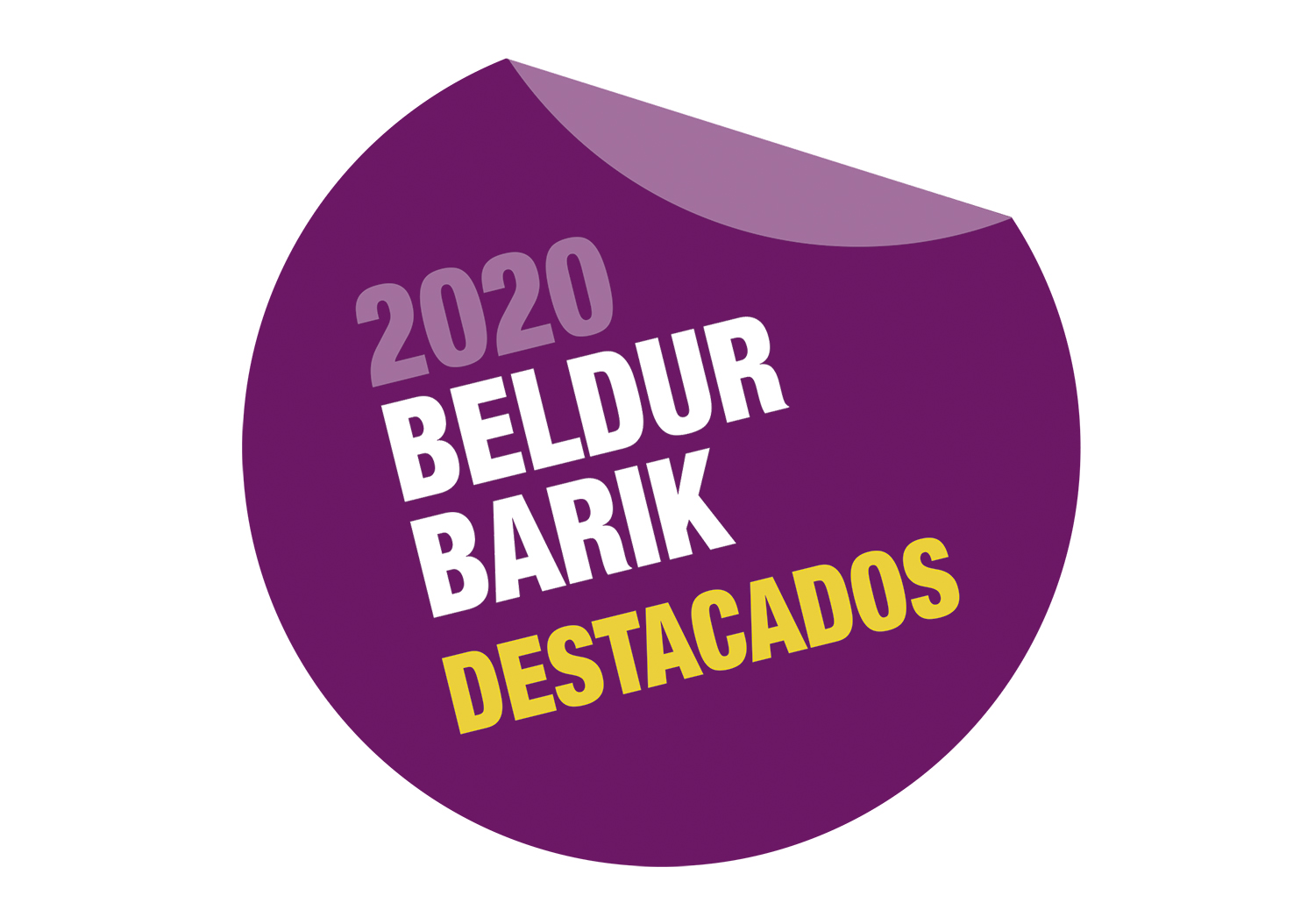 Punto Lila logo de Beldur Barik donde aparece el texto: 2020 Beldur Barik destacados.